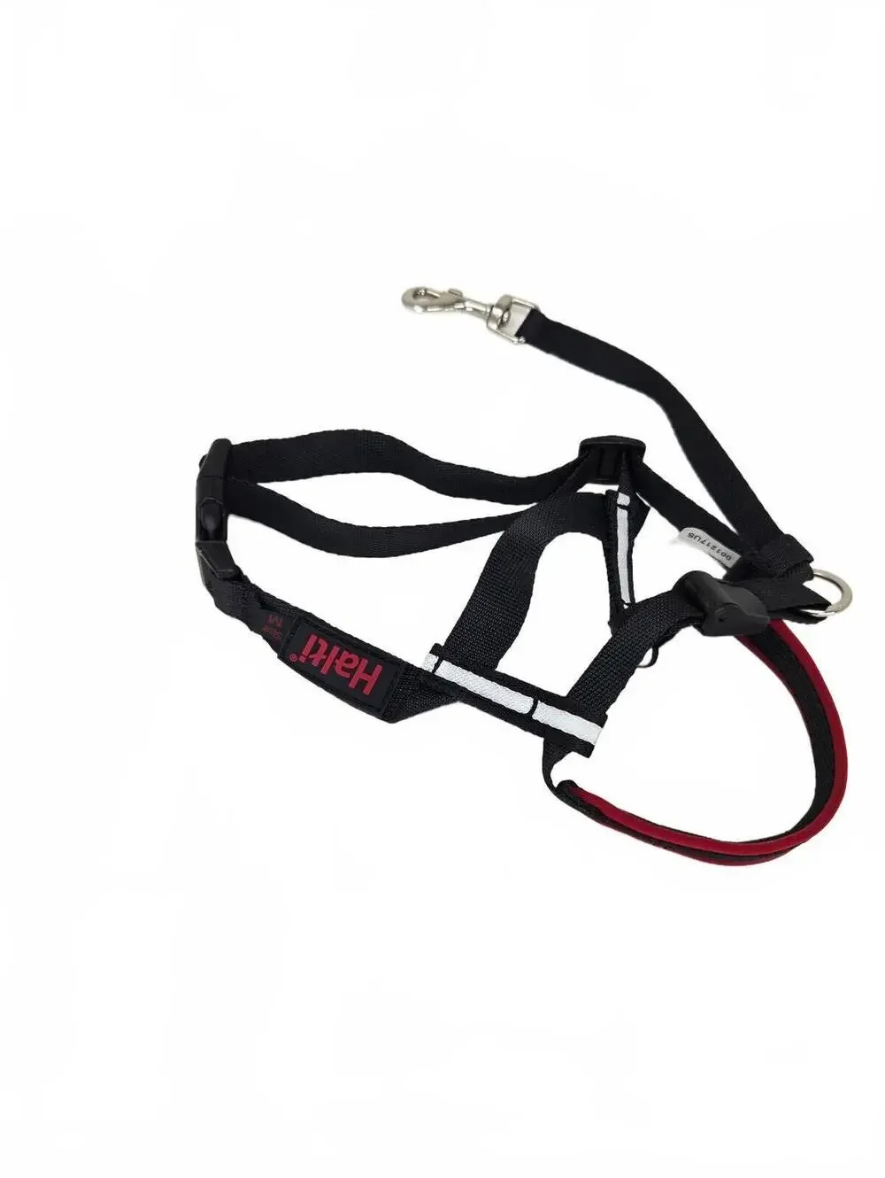 Hilo black and red dog harness with leash clip